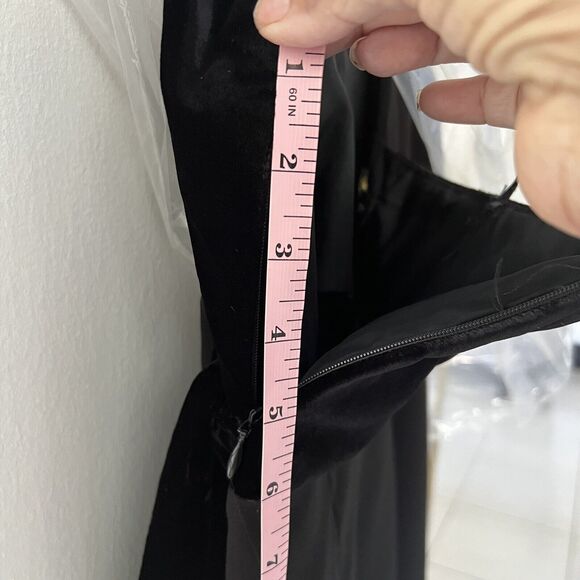 Jill Jill Stuart One Shoulder With Velvet Side Tie Black Formal Gown Size 6 - Picture 5 of 16